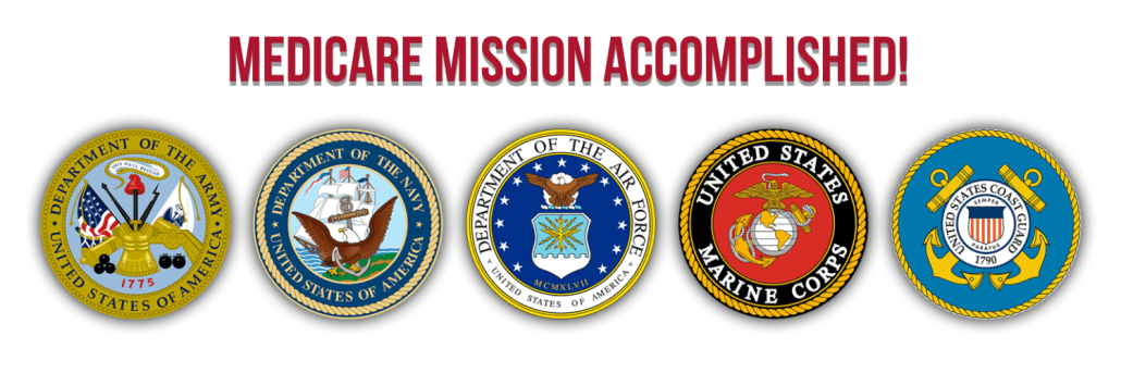 Medicare Mission Accomplished Banner Red/Shadow Text